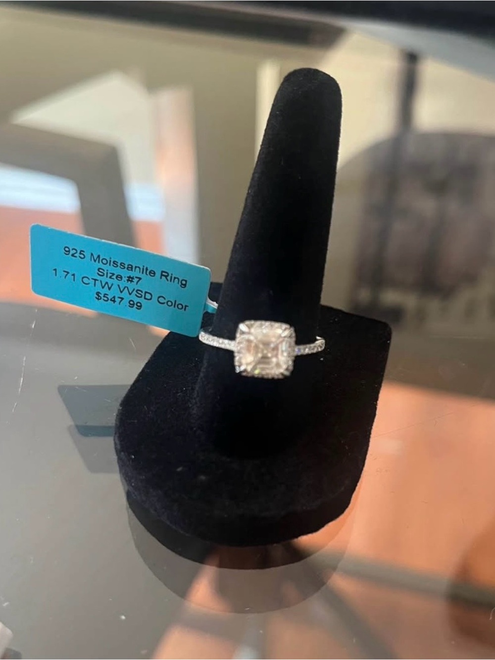 💎 1.71 CTW Moissanite Ring – Size 7